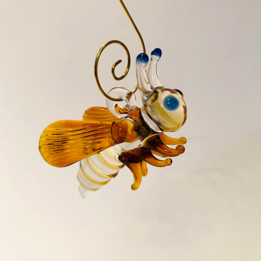 Handcrafted Glass Ornament - Bee