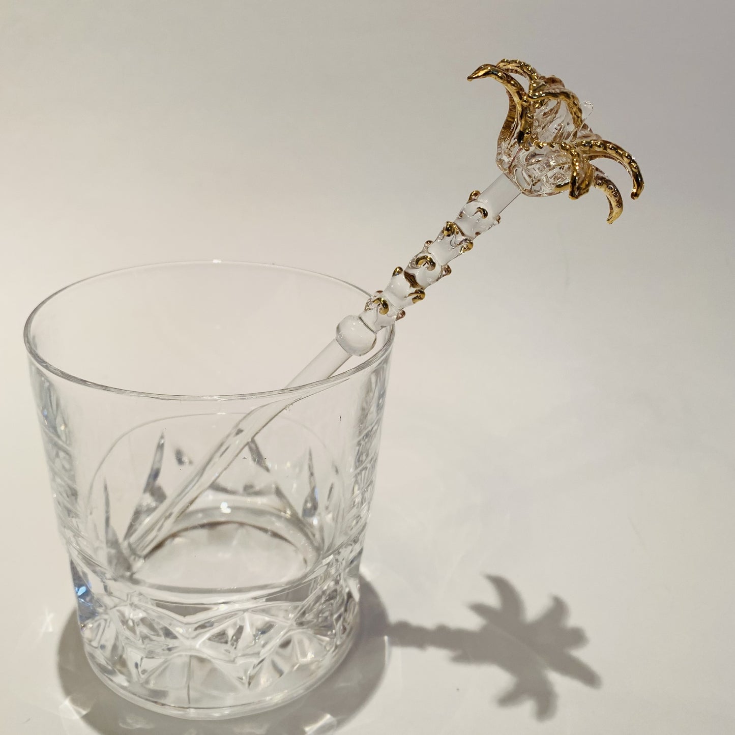 Blown Glass Cocktail Stirrer - Palm