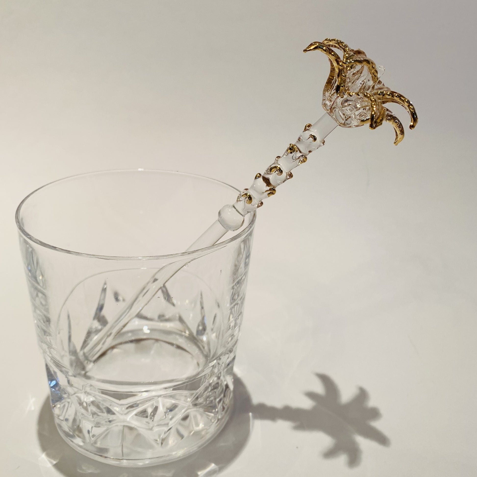 Blown Glass Cocktail Stirrer - Palm