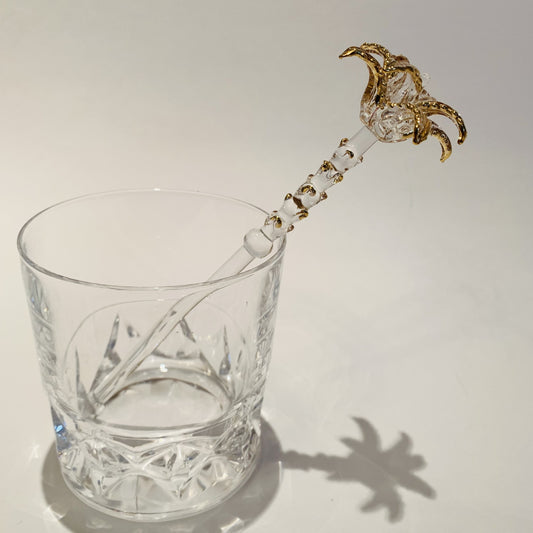 Blown Glass Cocktail Stirrer - Palm