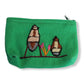 Handmade Embroidered Coin Purse - Green