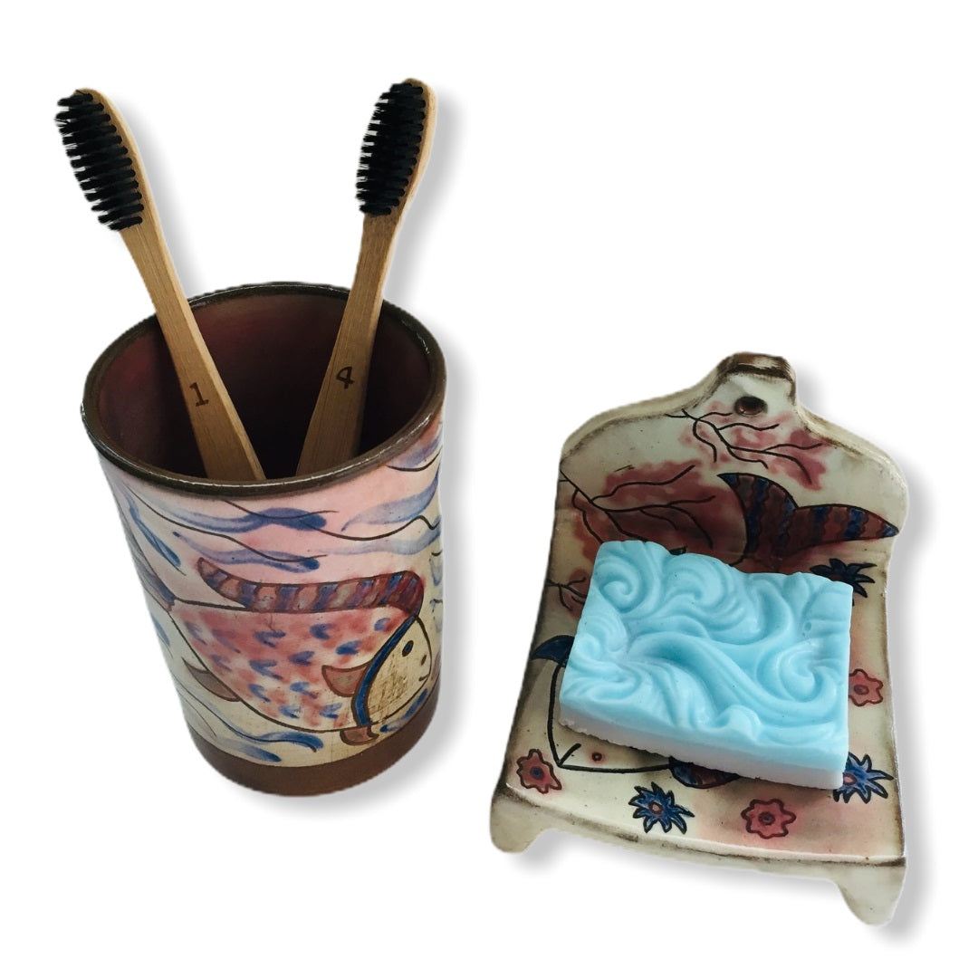Pottery Soap Holder - Fish