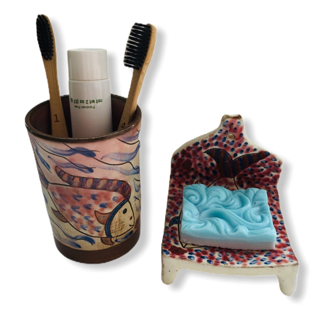 Pottery Soap Holder - Fish