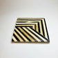 Wood Coaster With Camel Bone - Crossing Lines