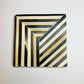 Wood Coaster With Camel Bone - Crossing Lines