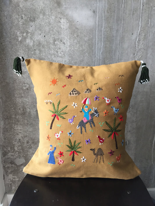 Handmade Cushion Cover with Fellahy Embroidery - Dandarah