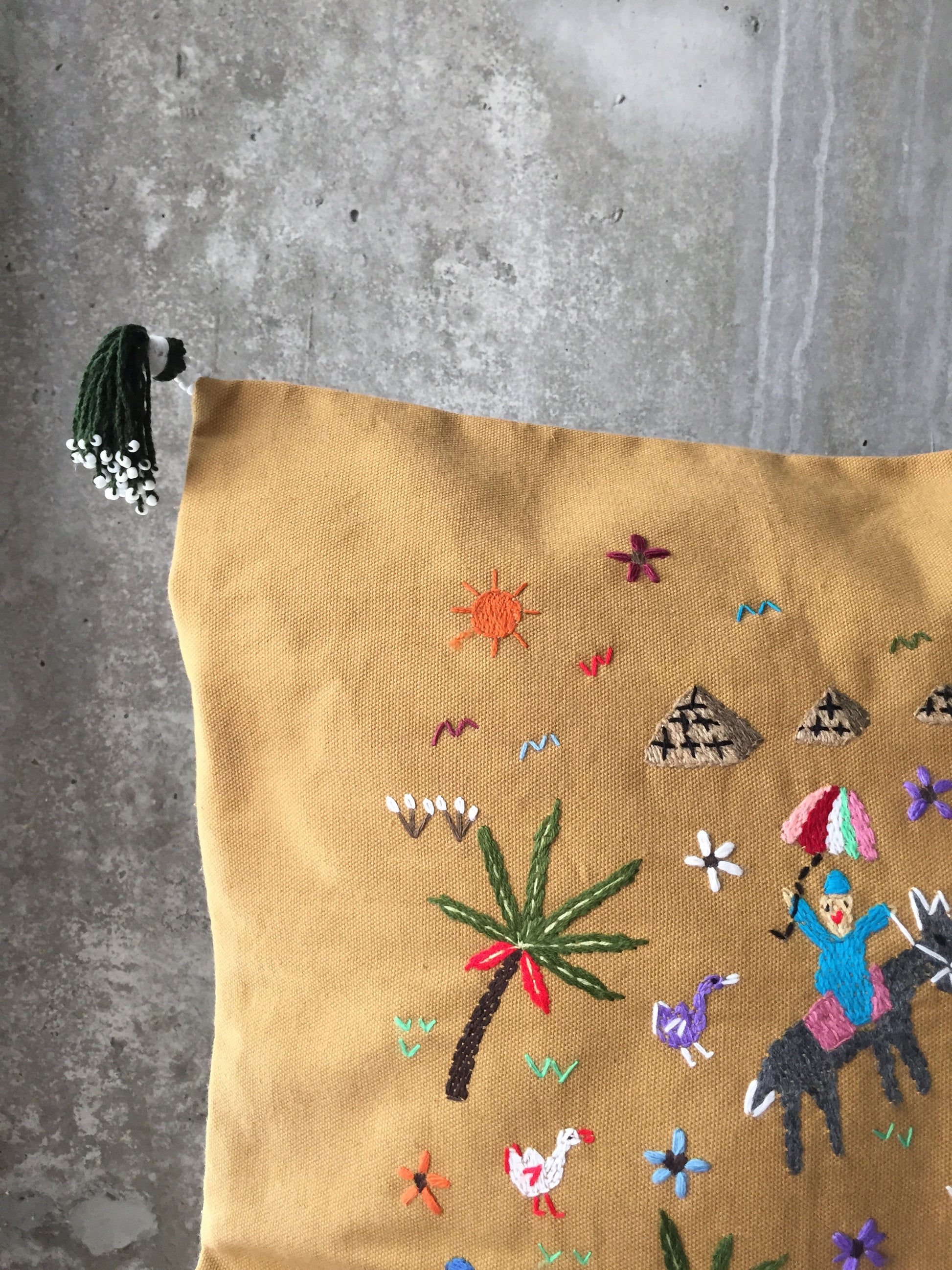 Handmade Cushion Cover with Fellahy Embroidery - Dandarah