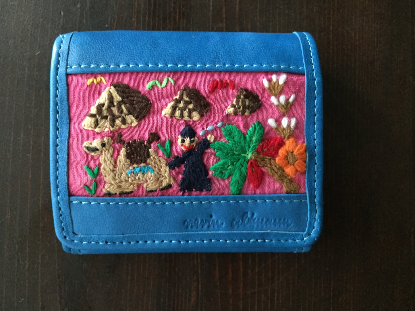 Handmade Leather Wallet with Hand Embroidery - Euro Wallet - Dandarah