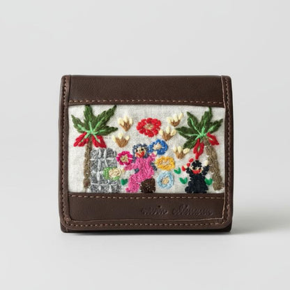 Handmade Leather Wallet with Hand Embroidery - Euro Wallet - Dandarah