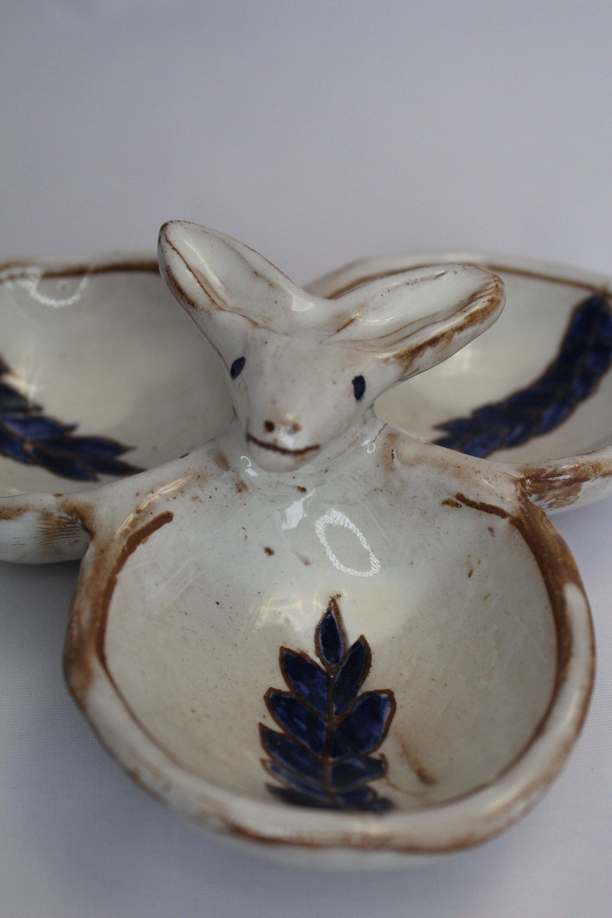 Pottery Appetizer Plate - 3 sections