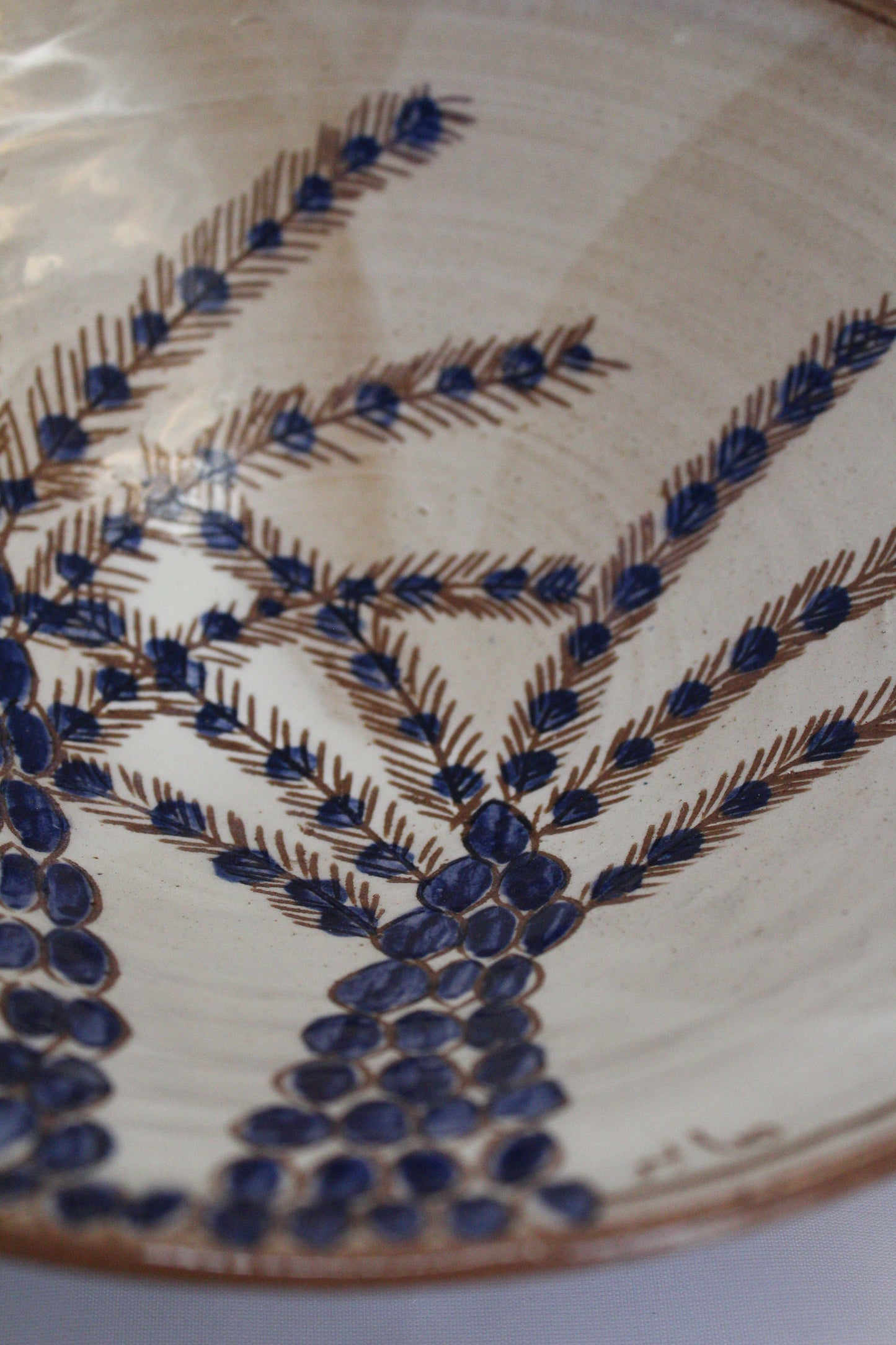 Handmade Pottery Bowl - Two Palm Trees