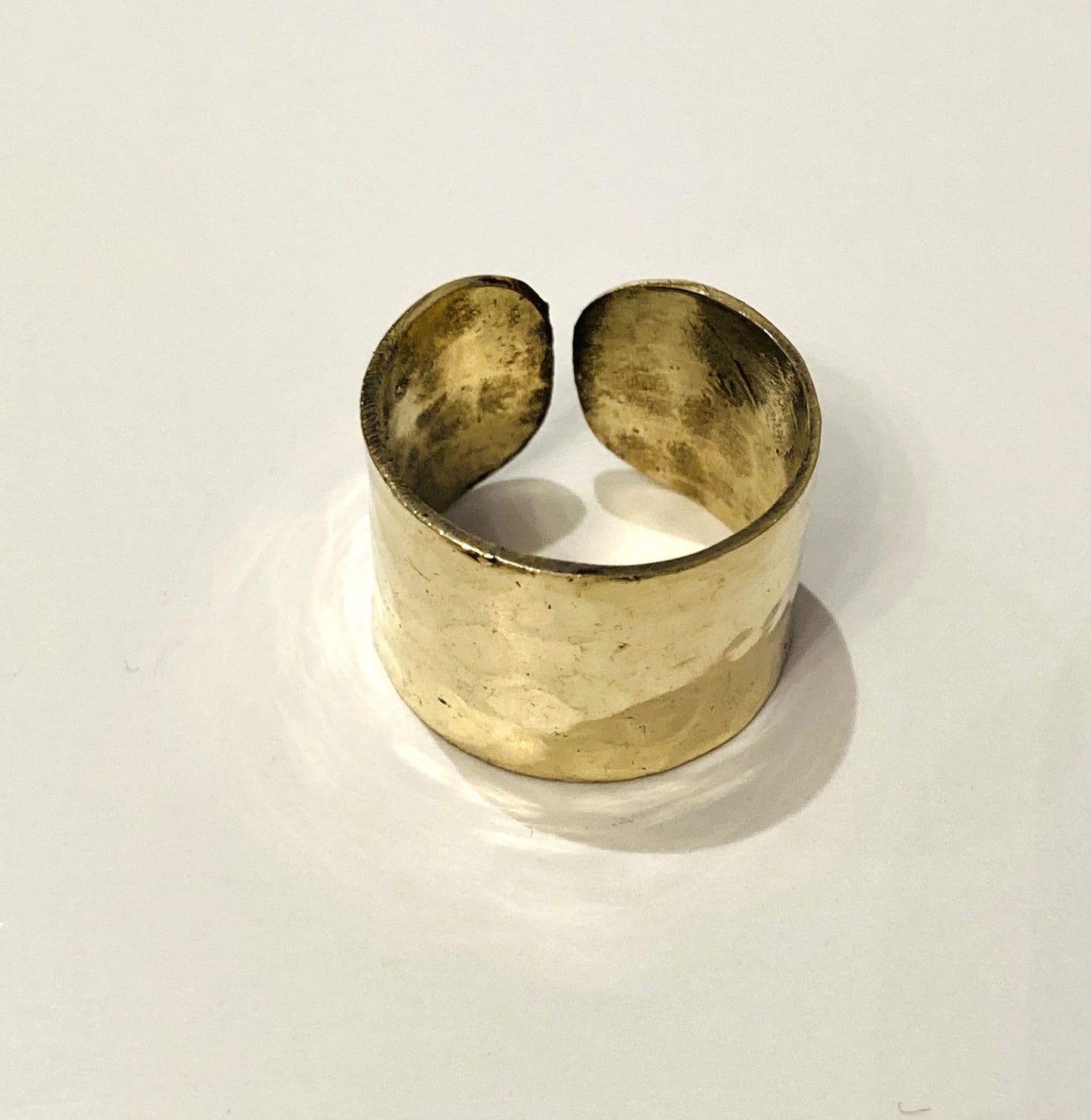 Handmade Brass Ring - Hammered Band