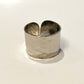 Handmade Brass Ring Plated with Chrome - Hammered Band