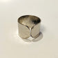 Handmade Brass Ring Plated with Chrome - Hammered Band