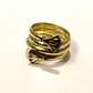 Handmade Brass Ring - Spiral with Lotus