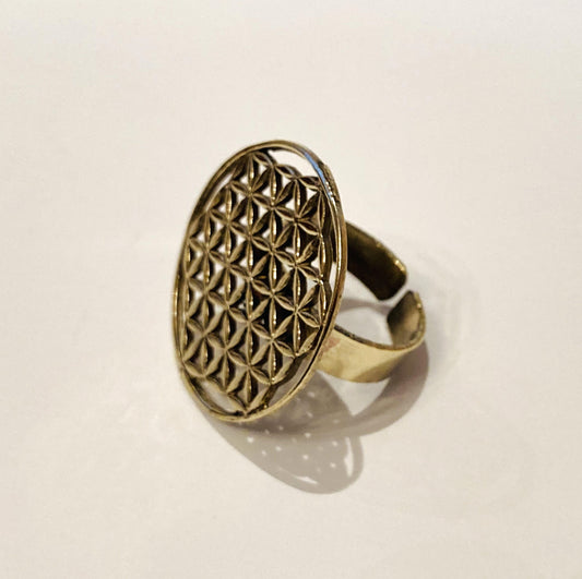 Handmade Brass Ring - Triangles Grid