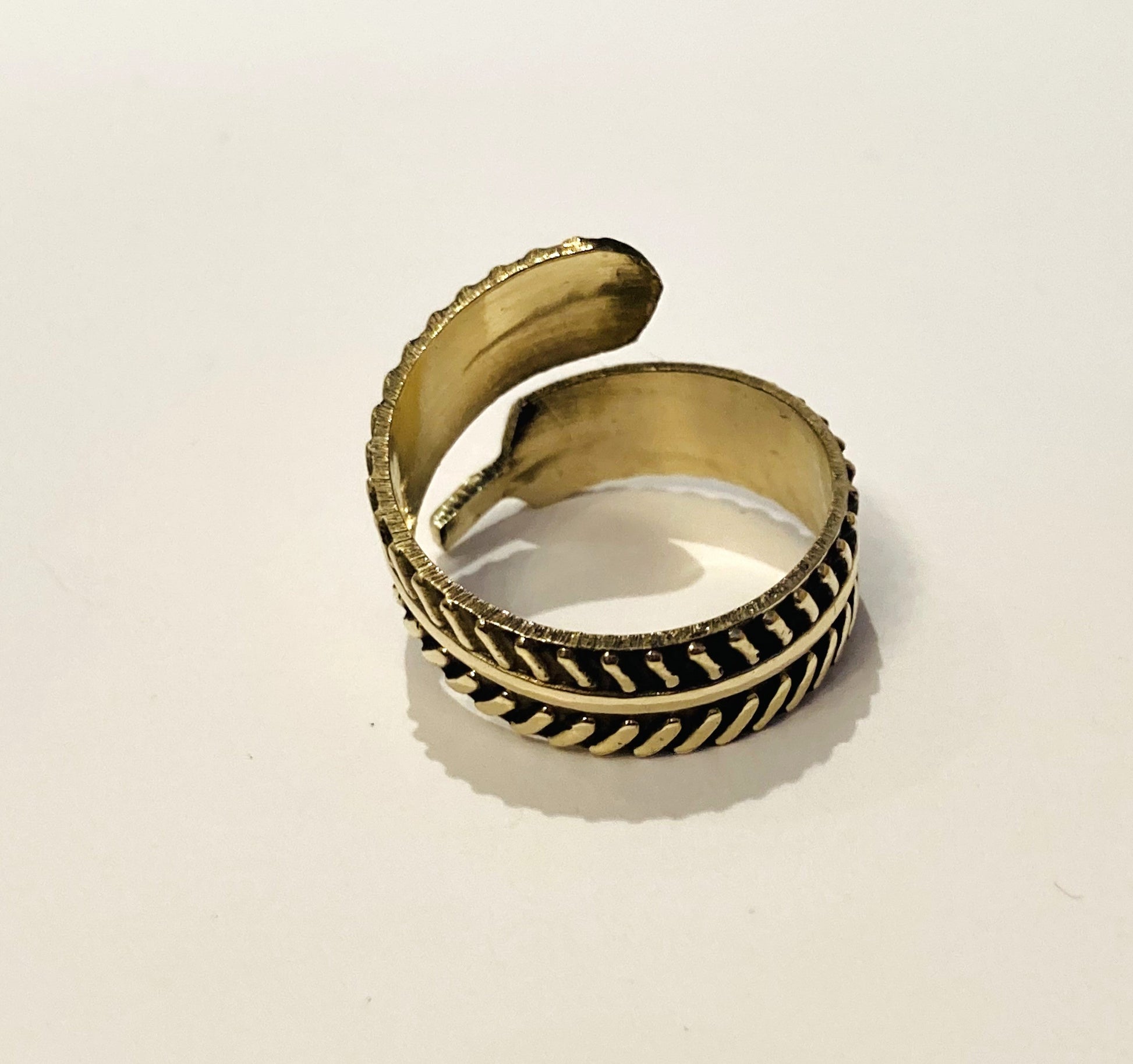 Handmade Brass Ring - Leaves