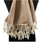 Diamond Handwoven Cotton Shawl - Beige & Off-white