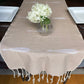 Handwoven Egyptian Cotton Table Runner - Feather: Beige