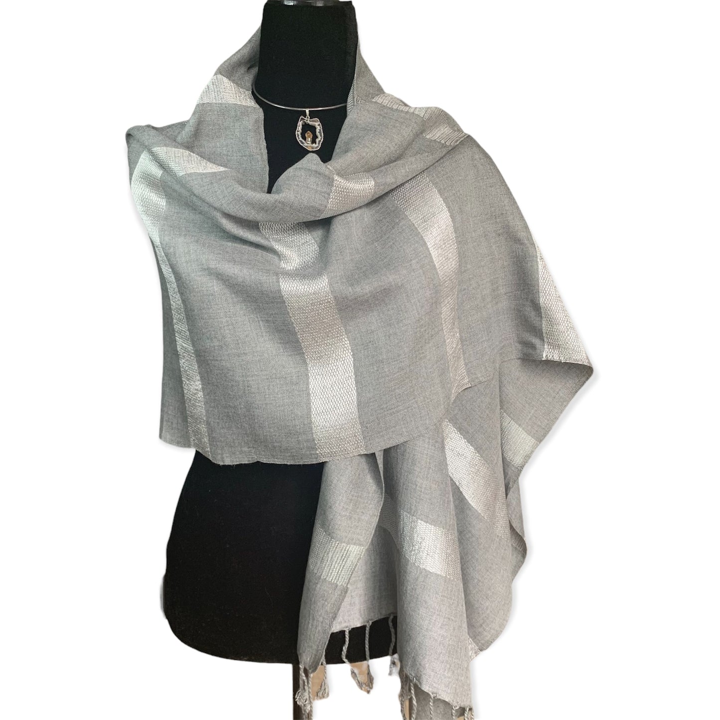Helyat Handwoven Scarf - Silver