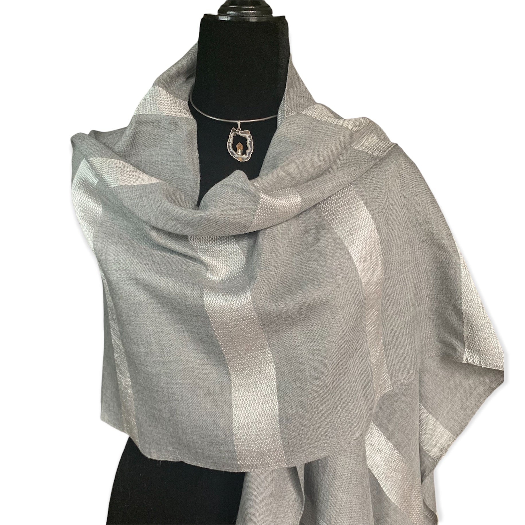 Helyat Handwoven Scarf - Silver