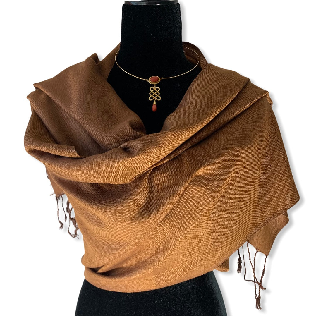 Solid Handwoven Scarf - Camel
