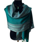 Striped-frame Handwoven Scarf - Pine Green
