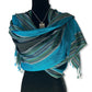 Striped Handwoven Scarf - Turquoise & Black