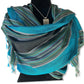 Striped Handwoven Scarf - Turquoise & Black