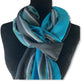 Striped Handwoven Scarf - Turquoise & Black
