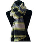 Horizontally Striped Handwoven Scarf - Black, Gray & Yellow