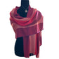 Wide Striped Handwoven Scarf - Pink & Wine