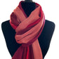 Wide Striped Handwoven Scarf - Pink & Wine