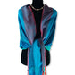 Wide Striped Handwoven Scarf - Shades of Turquoise