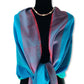 Wide Striped Handwoven Scarf - Shades of Turquoise