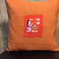 Handwoven Egyptian Cotton Cushion Cover - Hand Embroidered Art - Woman Making Cheese