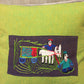 Handwoven Egyptian Cotton Cushion Cover - Hand Embroidered Art - Donkey Drawn Cart