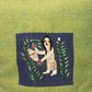 Handwoven Egyptian Cotton Cushion Cover - Embroidered Fellaha Harvesting Wheat - Dandarah