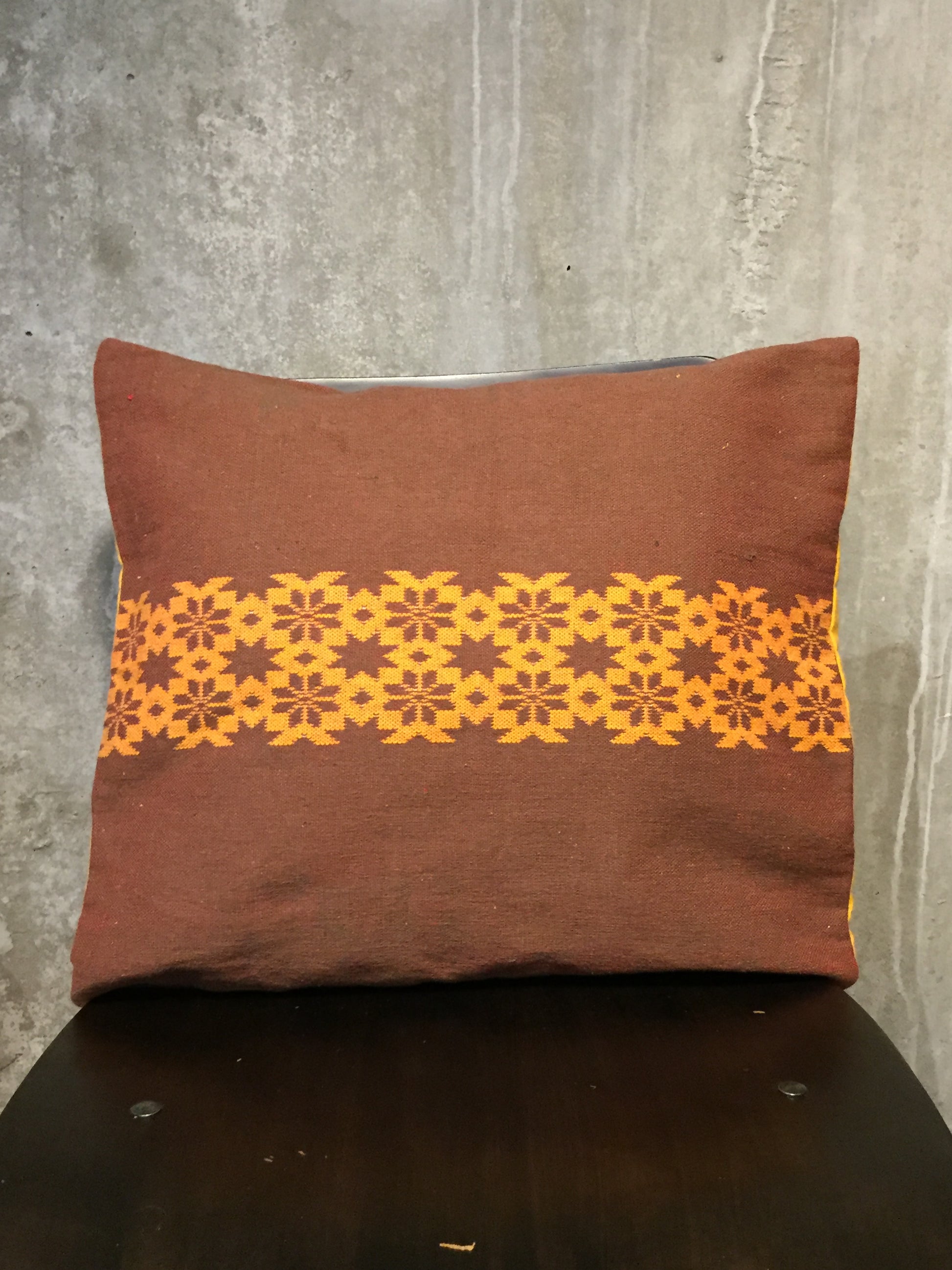 Handwoven Egyptian Cotton Cushion Cover - Flowers & Stars Motif