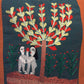 Handwoven Egyptian Cotton Cushion Cover - Hand Embroidered Art - Adam & Eve
