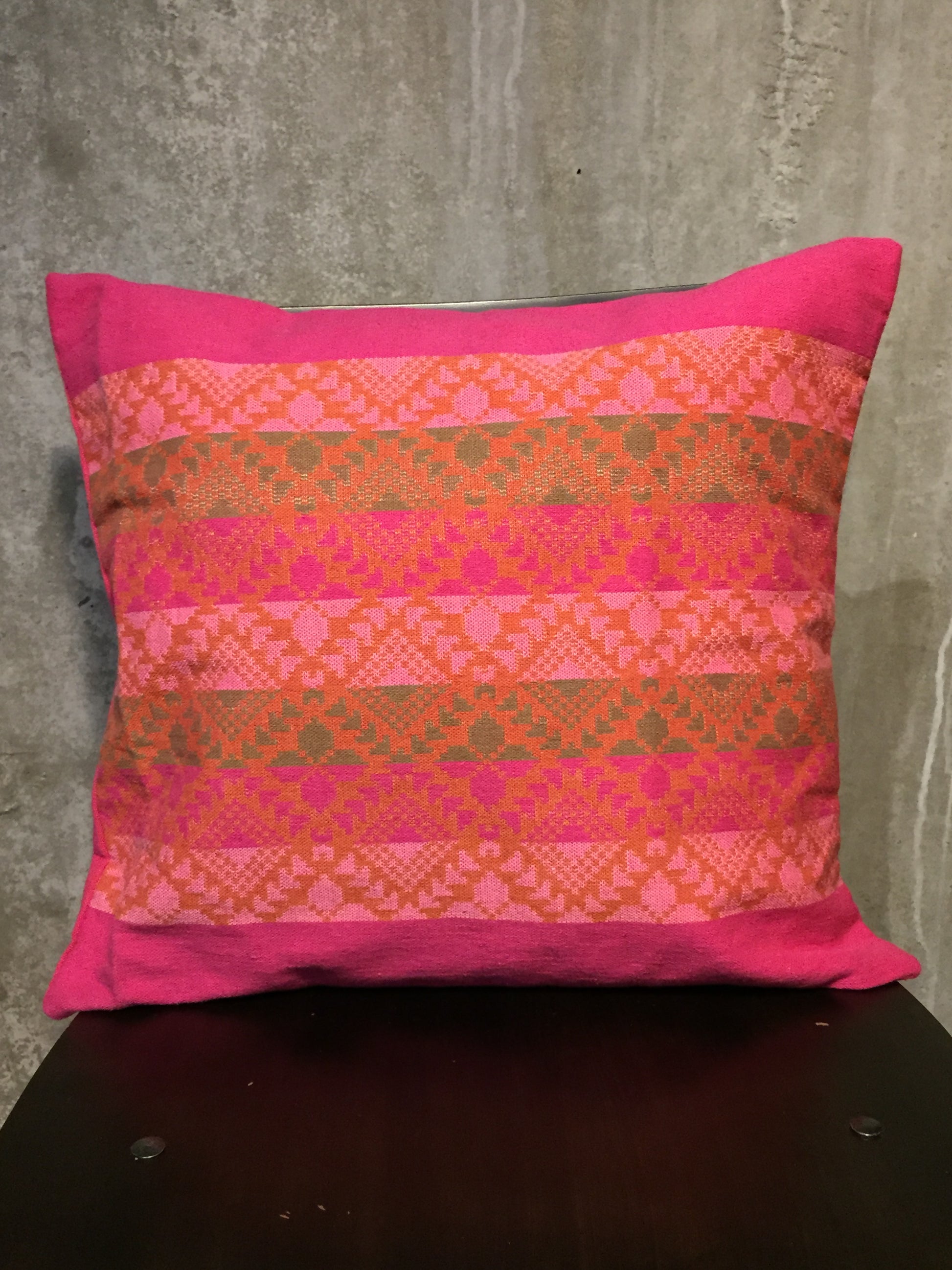 Handwoven Egyptian Cotton Cushion Cover - Diamond Motif