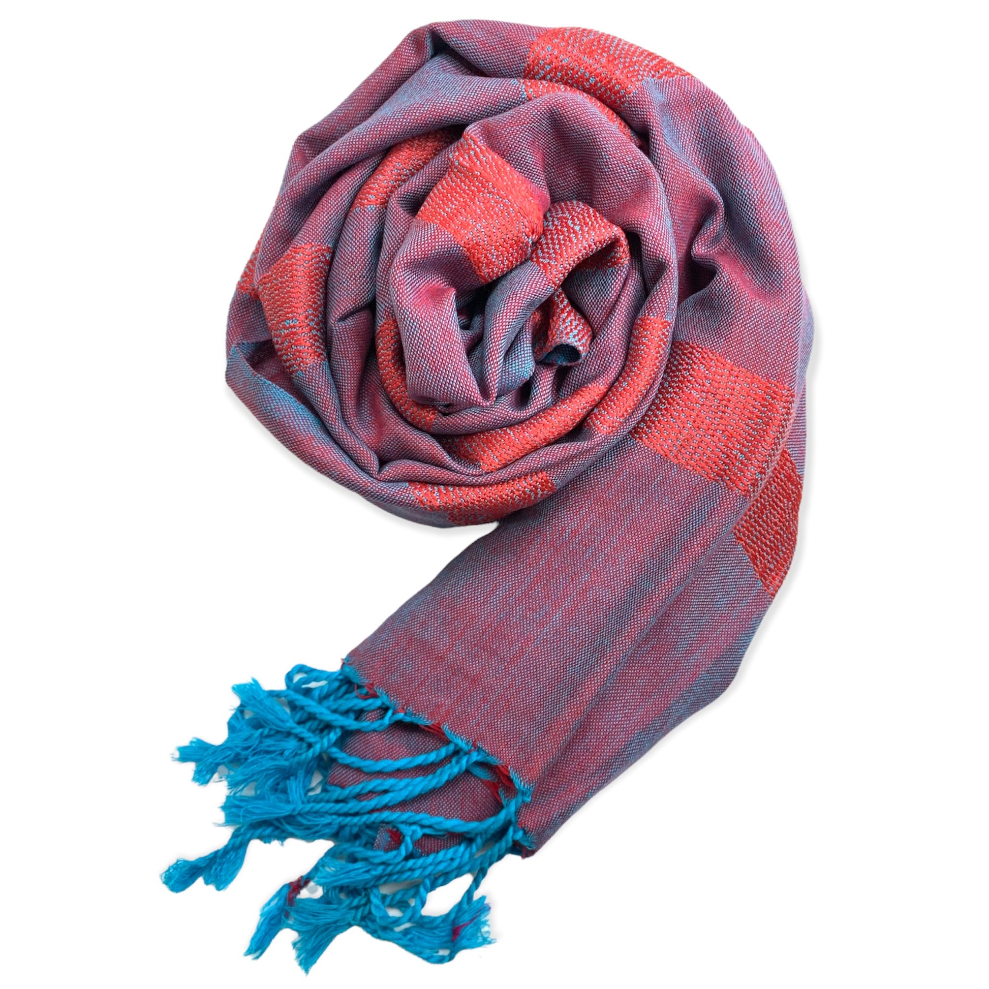Helyat Handwoven Scarf - Pink & Turquoise