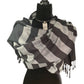 Horizontally Striped Handwoven Scarf - Black & Gray