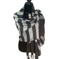 Horizontally Striped Handwoven Scarf - Black & Gray