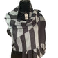 Horizontally Striped Handwoven Scarf - Black & Gray
