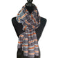 Horizontally Striped Handwoven Scarf - Gray & Copper
