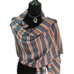 Horizontally Striped Handwoven Scarf - Gray & Copper
