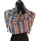 Horizontally Striped Handwoven Scarf - Gray & Copper