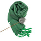 Small Solid Handwoven Scarf - Green & Gray