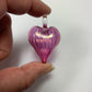 Blown Glass Heart Pendant - Pink